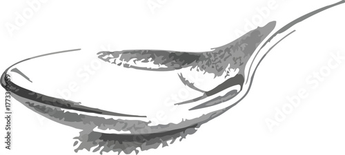 Silver metallic spoon, utensil for eating, kitchenware