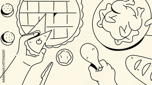 hand drawn thanksgiving vector illustration