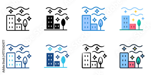 Environmental Cleanup icon set multiple style collection 
