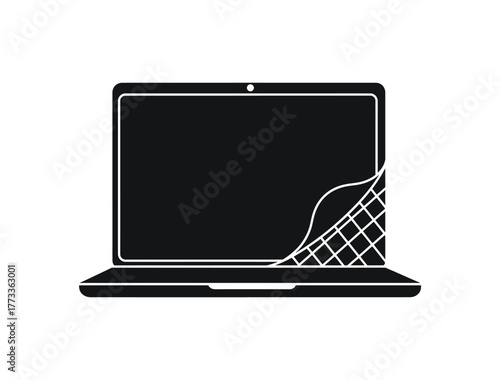 Laptop screen protector application, showing a grid pattern