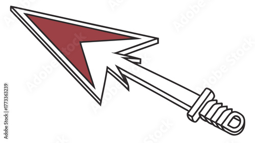 Striking spearhead design for powerful brand imagery, representing strength and forward motion, perfect for tech startups and innovative companies, originally vector