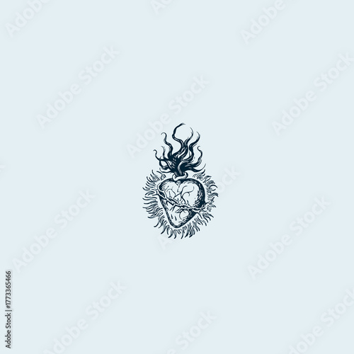 THESE HIGH QUALITY SACRED HEART JESUS VECTOR FOR USING VARIOUS TYPES OF DESIGN WORKS LIKE T-SHIRT, LOGO, TATTOO AND HOME WALL DESIGN