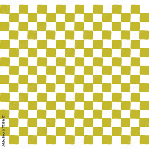 手描きの金色の市松模様の背景イラスト