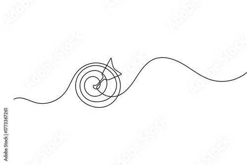 Target with an arrow silhouette vector minimal icon symbol of goal success and business accuracy design

