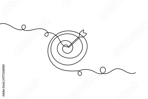 Target with an arrow silhouette vector minimal icon symbol of goal success and business accuracy design
