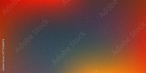 Abstract background in fiery red, brown, burnt orange, copper, black. Geometric shapes. Color gradients. Noise, rough and grainy. Metallic neon lights. Design. Template. Web banner. Wide. Panorama.