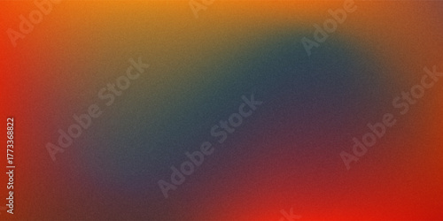 Abstract background in fiery red, brown, burnt orange, copper, black. Geometric shapes. Color gradients. Noise, rough and grainy. Metallic neon lights. Design. Template. Web banner. Wide. Panorama.