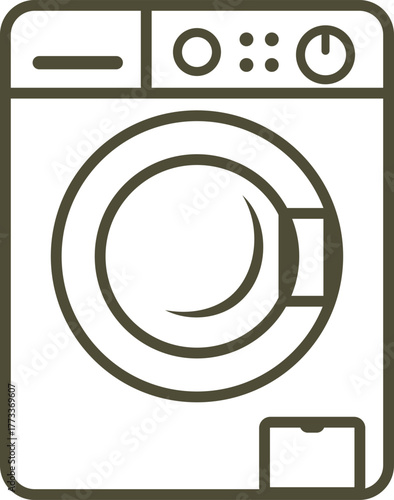 Front loading washing machine control panel view