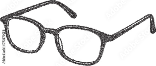 Rectangular eyeglasses frame sketch
