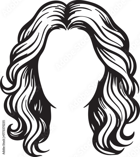 Shoulder length wavy hair with center part