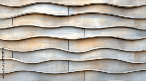 Wavy patterns create modern facade with overlapping textures and unique design