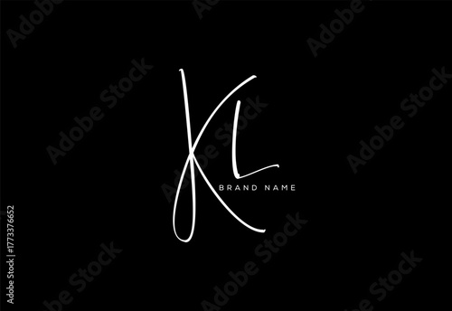 KL letter beauty cursive handwriting logo. vector logo| abstract logo| minimalist logo| brand identity| calligraphy design.