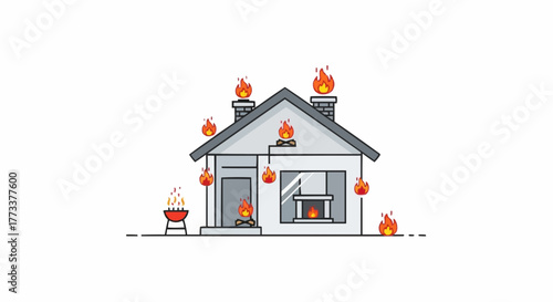 house in fire