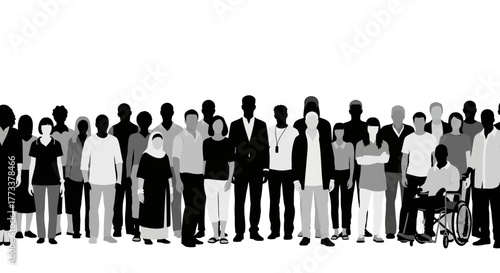 Diverse group of people standing together