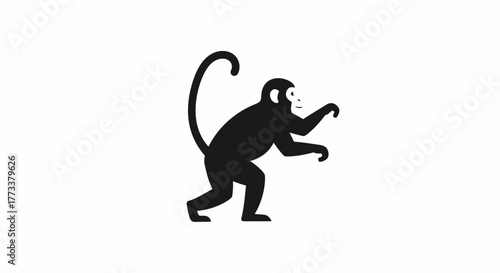 Monkey silhouette with transparent background