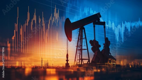 Oil Industry Dynamics: Pumping Jacks, Economic Charts and Strategic Market Insights