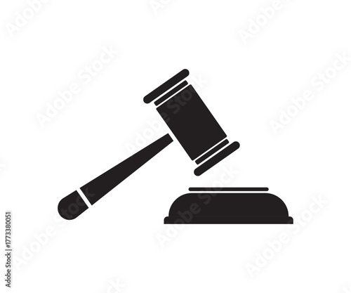 Gavel icon symbolizing justice, law, and legal authority, commonly associated with courts and judicial systems