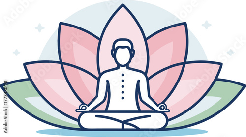 Find inner peace with this serene lotus yoga pose, a modern symbol of meditation, relaxation, and wellness for a mindful lifestyle and spiritual balance
