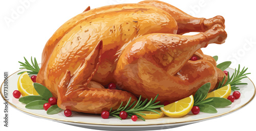 Festive roasted turkey ready for holiday feasting