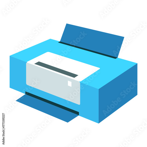 Modern blue printer ready for printing tasks in office or home, streamlining workflow today