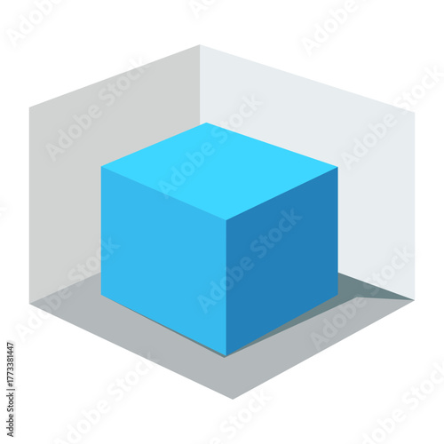 Crisp isometric cube illustration for modern branding projects and creative presentations