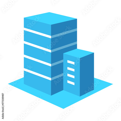 Modern city skyline icon for real estate development and urban planning projects with simple design