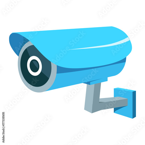 Modern blue security camera providing safety and surveillance for your business or home