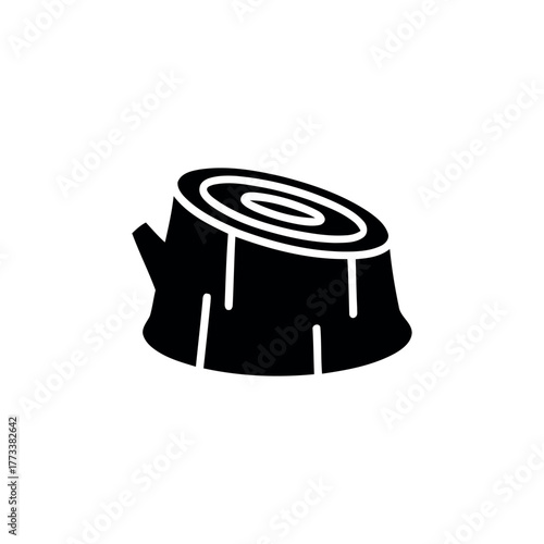 Tree Log Icon – Wood Trunk Symbol Silhouette