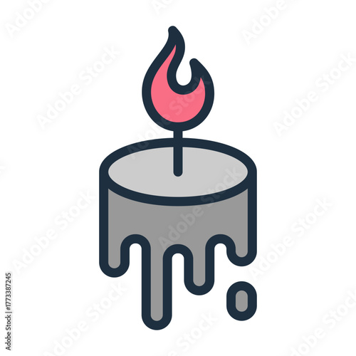 Candlelight Icon - Lineal Color