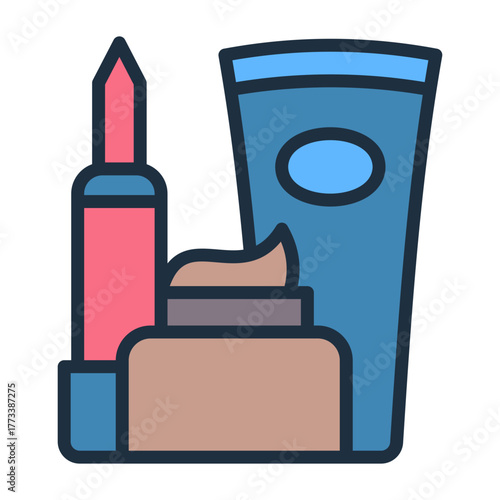 Beauty Products Icon - Lineal Color