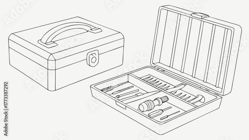 Craftsman's toolkit with neat organization, perfect for DIY enthusiasts and home improvement projects, ready to tackle any task with precision and ease