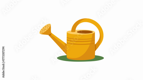 Illustration of a yellow watering can on a white background.