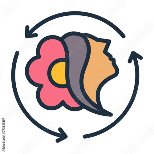 Skincare Routine Icon - Lineal Color