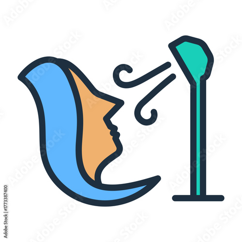 Facial Steamer Icon - Lineal Color