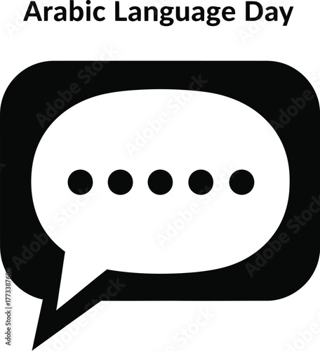 Arabic language day with speech bubble illustration