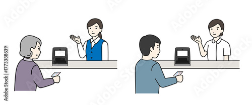 マイナンバーカード受付を案内しているイラスト	