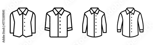 Set of four button-down shirts featuring long and short sleeves