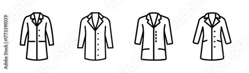 Four duster coat outfits featuring classic lapels and button closures for fashion inspiration