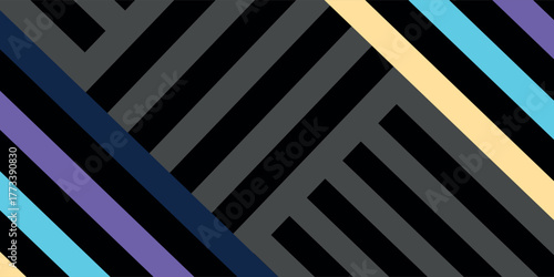 Abstract geometric background with colorful diagonal stripes and a textured surface.