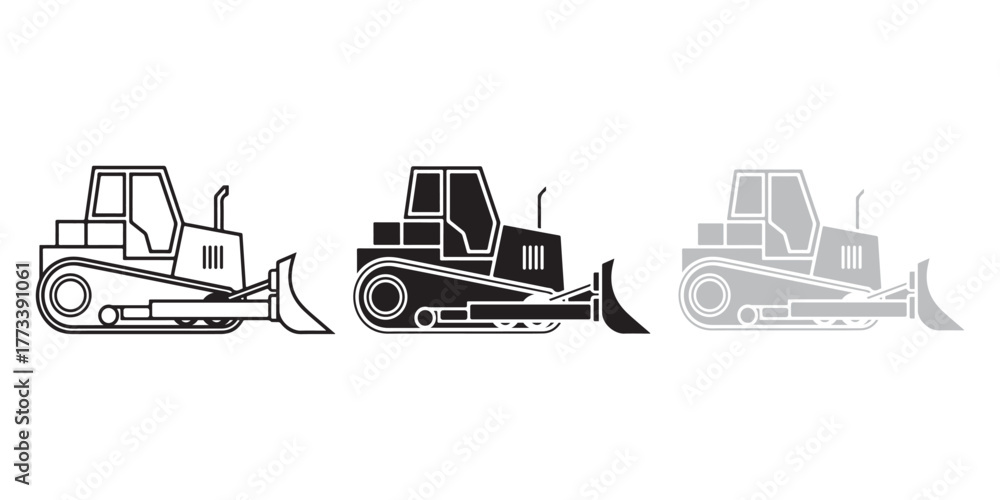 Naklejka premium Bulldozer Icon on White Background