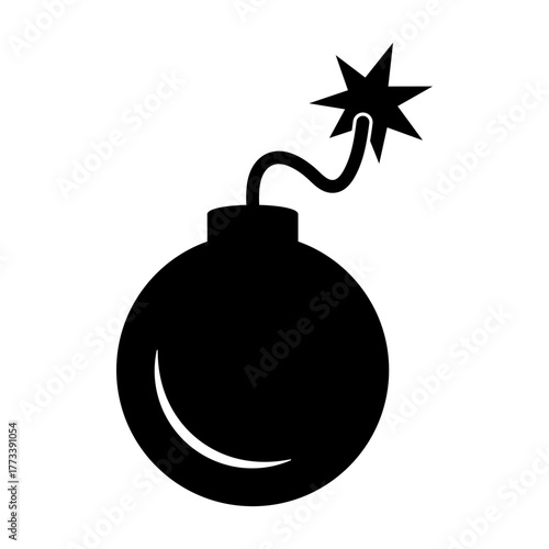 Bomb with Burning Fuse Icon.