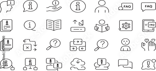 information icons, support icons, knowledge base, FAQ icons, data icons, system icons, help center, user profile, customer service, file icons, document icons, book icon, manual icon, folder icon, sea