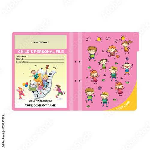Child Care Center Personal File Folder for Little Ones Entertainment