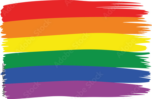 Rainbow Flag Brushstrokes Symbol of Pride, Diversity, and LGBTQ+ Community