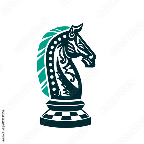 Elegant Chess Knight Piece Vector Illustration