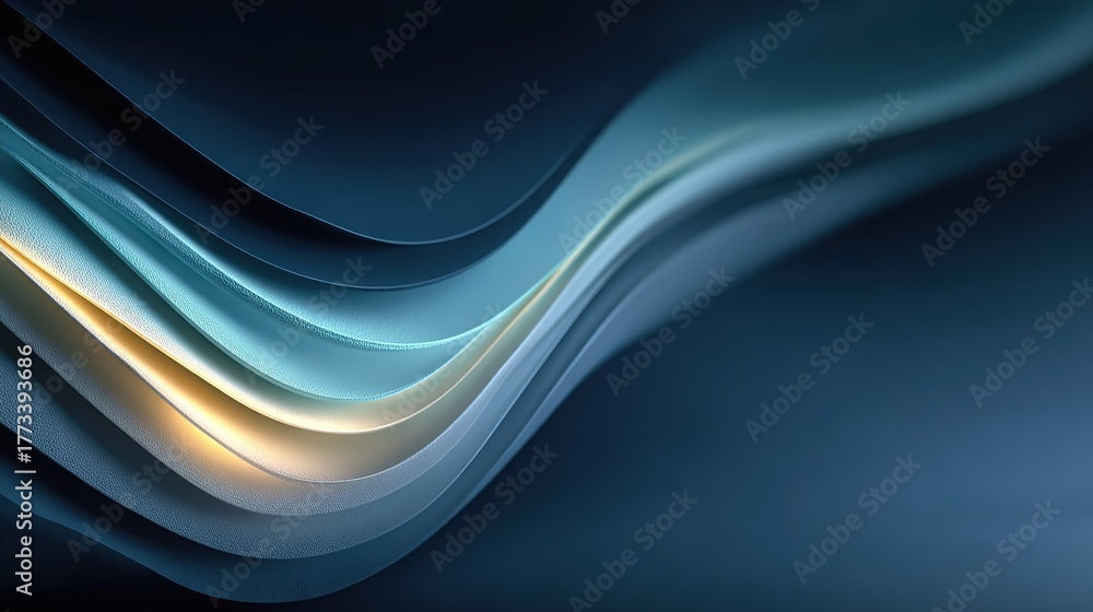 Fototapeta premium Blue abstract background with glowing lines and smooth gradient, modern minimalist design for digital and business projects