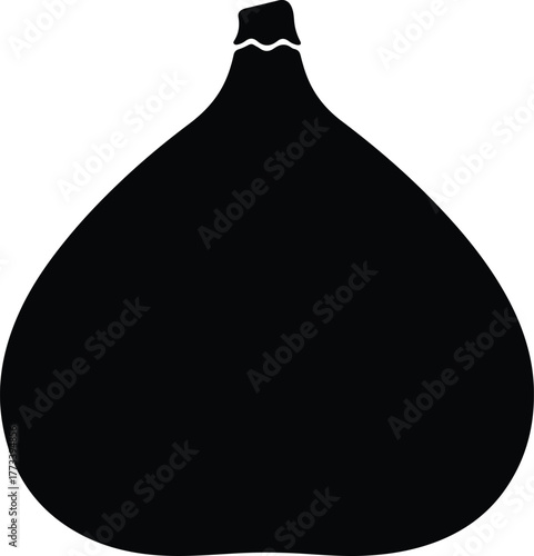 Silhouette vector fig fruit tropical food isolated design Illustrator