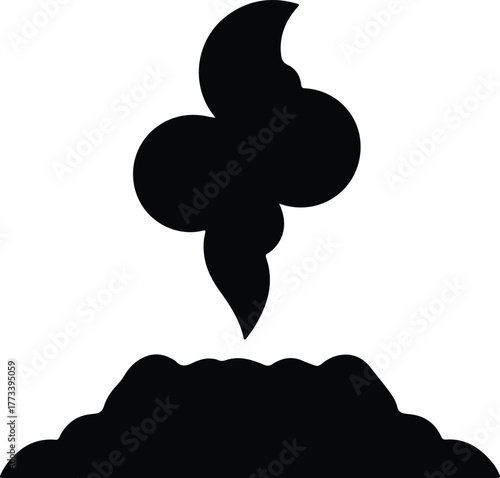 Silhouette vector heap of garbage emitting foul odor Illustrator