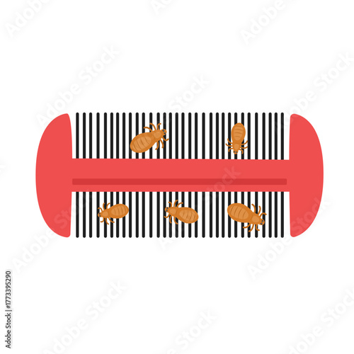 Scratching Head with Lice. Lice infection concept