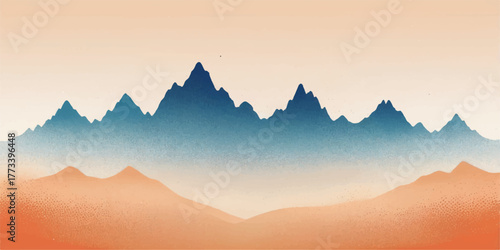 Breathtaking mountain landscape views at sunrise and sunset, shrouded in mist and fog with a clear blue sky over the forest valley